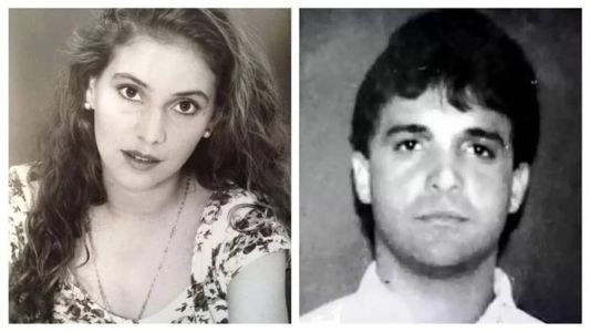 A vítima Nancy Mestre (esquerda) e o homem condenado por assassiná-la, Jaime Saade (direita),