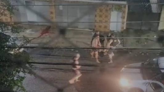 Imagens de câmeras registraram o momento da fuga do suspeito após atirar no agente da Força Nacional