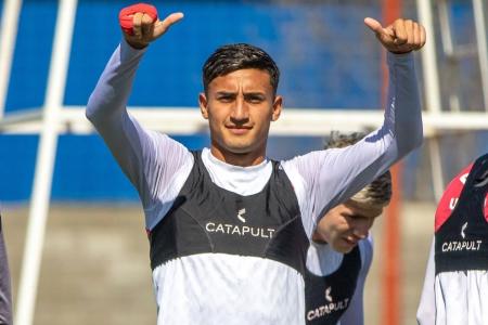 Joé Herrera durante treino, nos tempos de Argentinos Juniors