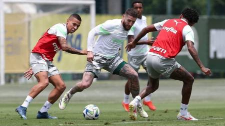 Abel conta com reforços da base em treino do Palmeiras