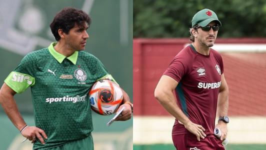 Abel Ferreira, técnico do Palmeiras, e Luís Zubeldía, técnico do Fluminense