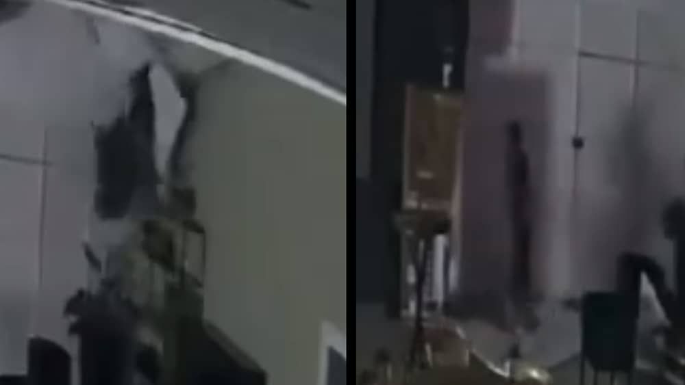 Vídeo: ladrão despenca de teto, furta notebook e escala parede para fugir em Minas