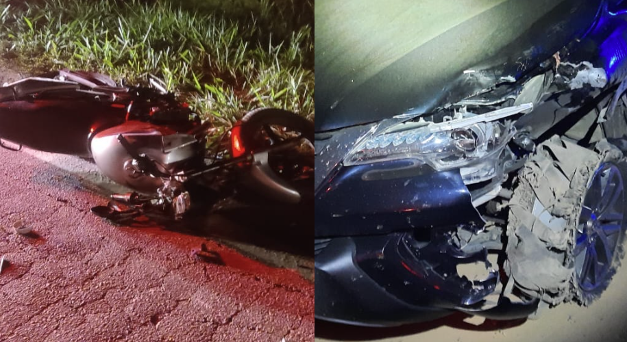 Motorista de caminhonete mata motociclista, foge, e carro dá defeito 5 km depois da batida