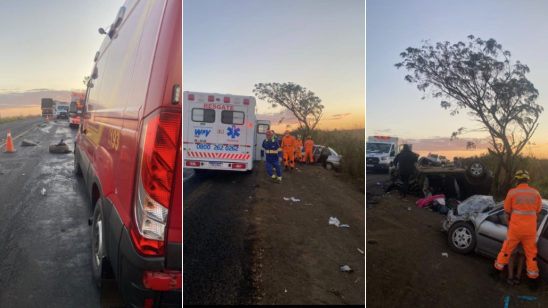 Acidente com caminhão e três carros deixa 11 feridos na BR-262, em Sacramento (MG)