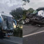 Corpos das vítimas de grave acidente entre carro e ônibus na BR-135 foram levados para IML de Curvelo (MG)