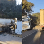 Batida entre caminhões na BR-262 deixa ferido em Bom Despacho (MG)