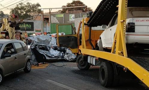 Foto mostra situação do acidente no Anel Rodoviário