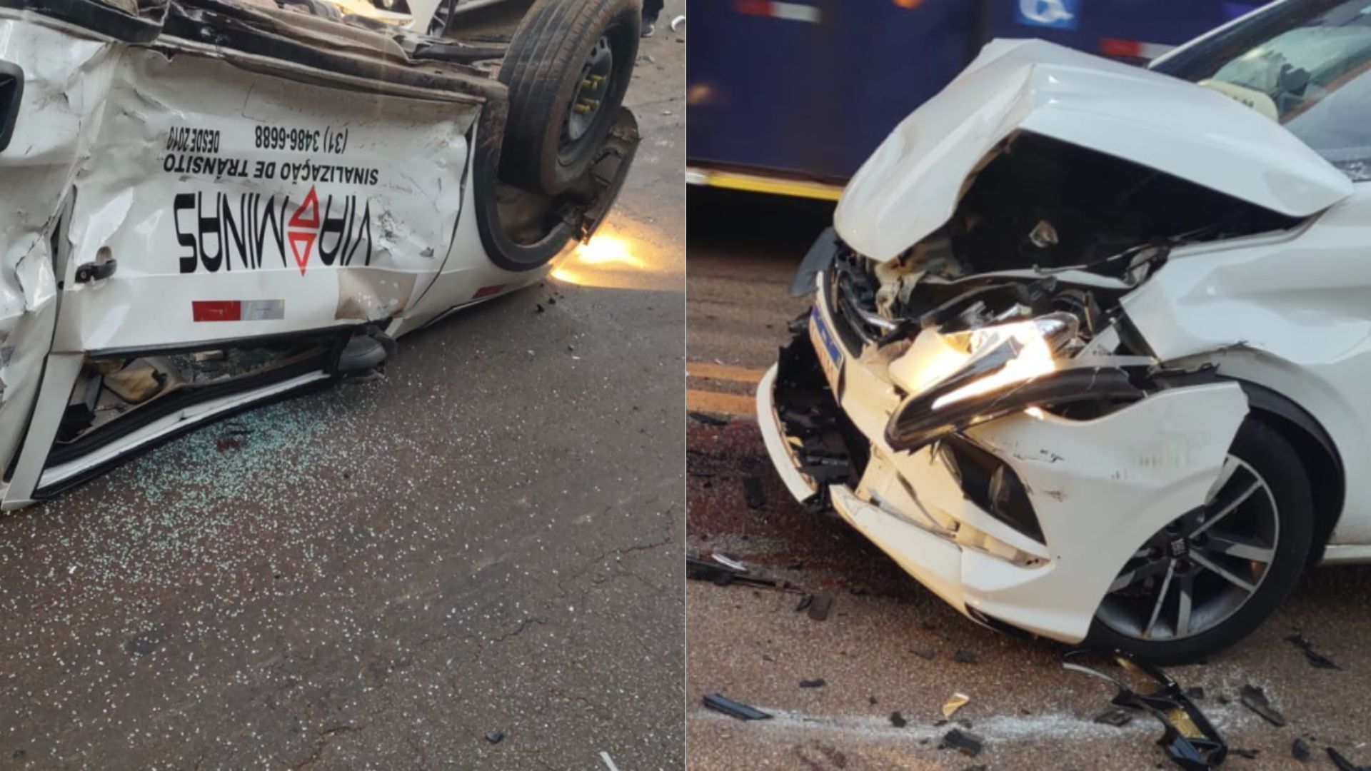 Acidente entre carros deixa ferido e interdita BR-040 em Nova Lima, na Grande BH