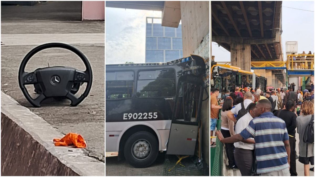 Veja imagens do acidente com BRT que deixou passageiros e motorista gravemente feridos no Rio