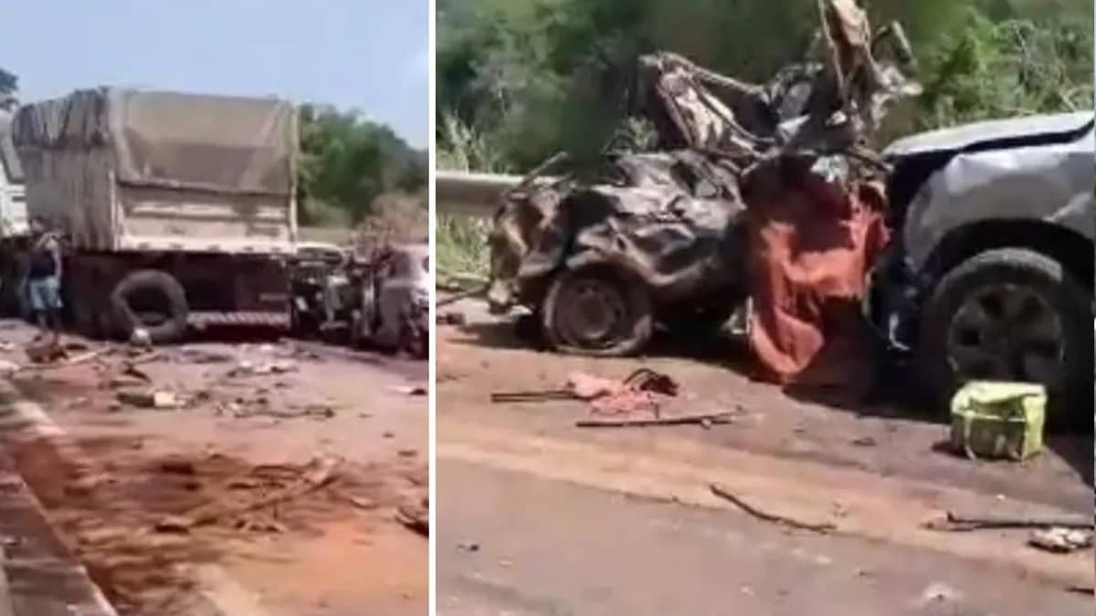 Carreta que causou engavetamento com quatro mortes em Goiás estava em alta velocidade