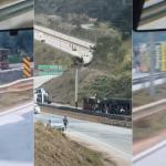 Acidente entre caminhão e carreta congestiona a BR-381 na saída do feriado de Corpus Christi; veja vídeo