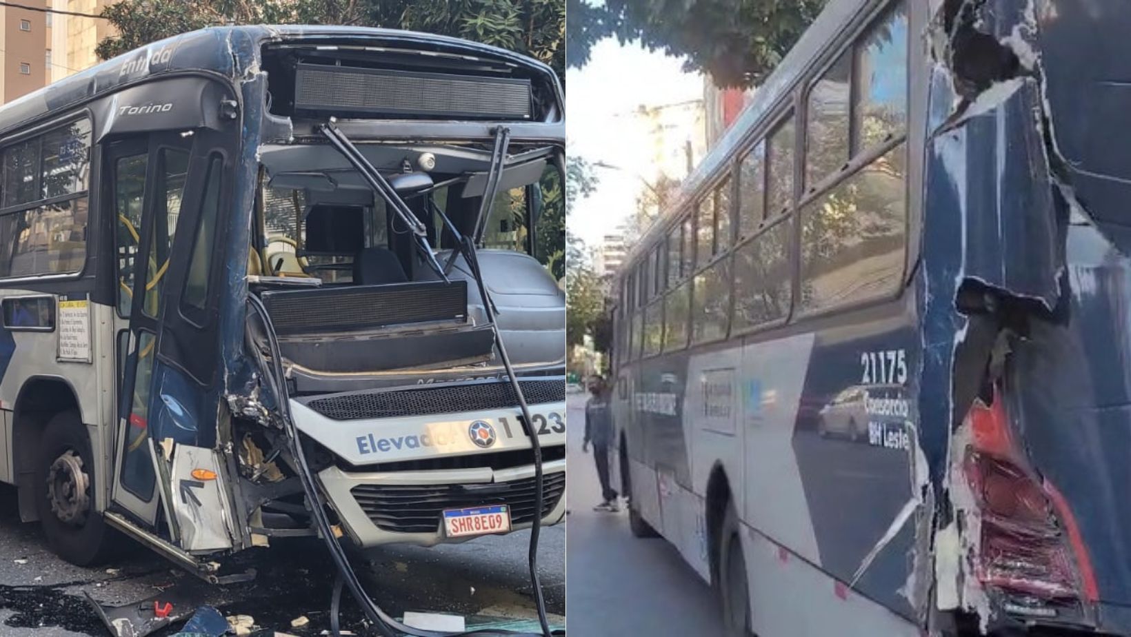 Acidente entre dois ônibus deixa feridos na região Centro-Sul de BH; veja fotos