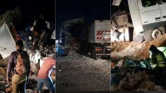 Acidente entre ônibus e carreta mata 11 pessoas e deixa mais de 40 feridos na BR-163 em MT
