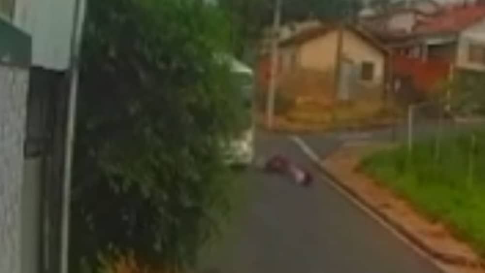 Vídeo: motociclista morre após avançar cruzamento e bater em ônibus em Minas