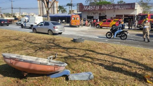 Acidente foi registrado na manhã desta sexta-feira; vítima foi socorrida para o Hospital de Urgências de Goiânia (Hugol)