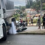 Acidente entre moto e caminhão mata uma pessoa e deixa outra ferida em BH