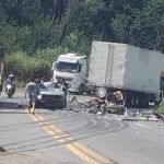 Acidente envolvendo caminhões e carros deixa um morto e interdita a BR-381 em Sabará