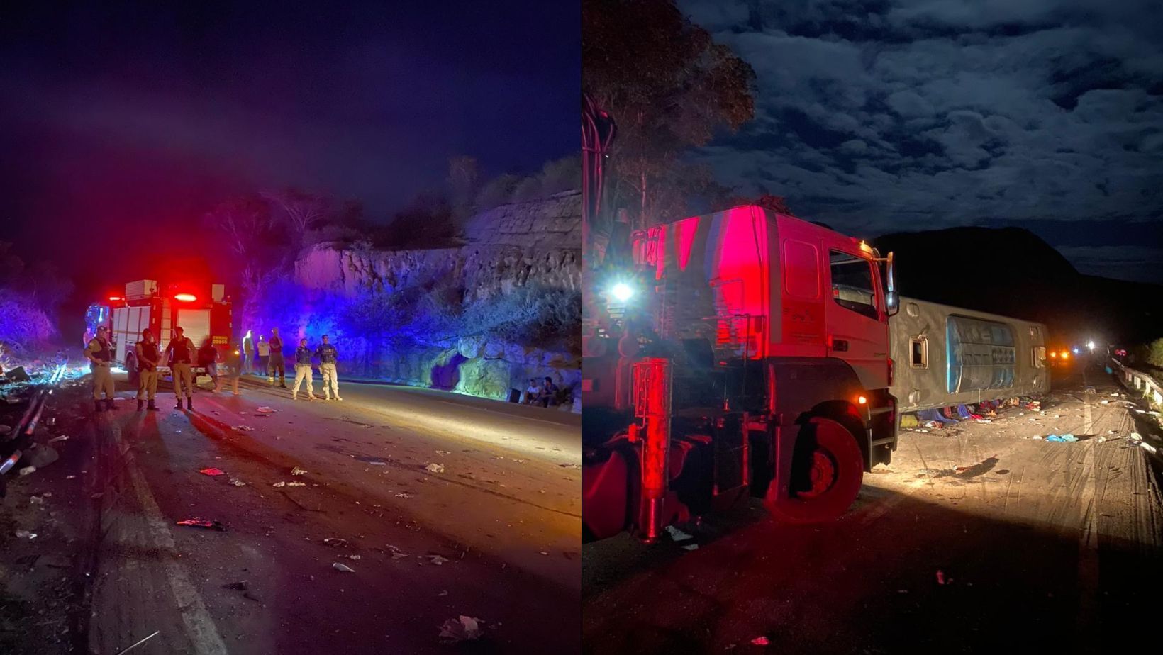 Acidente com ônibus no interior de Minas deixa pelo menos sete mortos e vários feridos