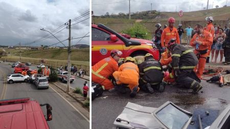 Acidente mobiliza os bombeiros em Santa Luzia