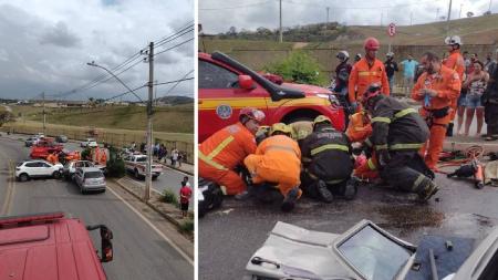 Acidente mobiliza os bombeiros em Santa Luzia