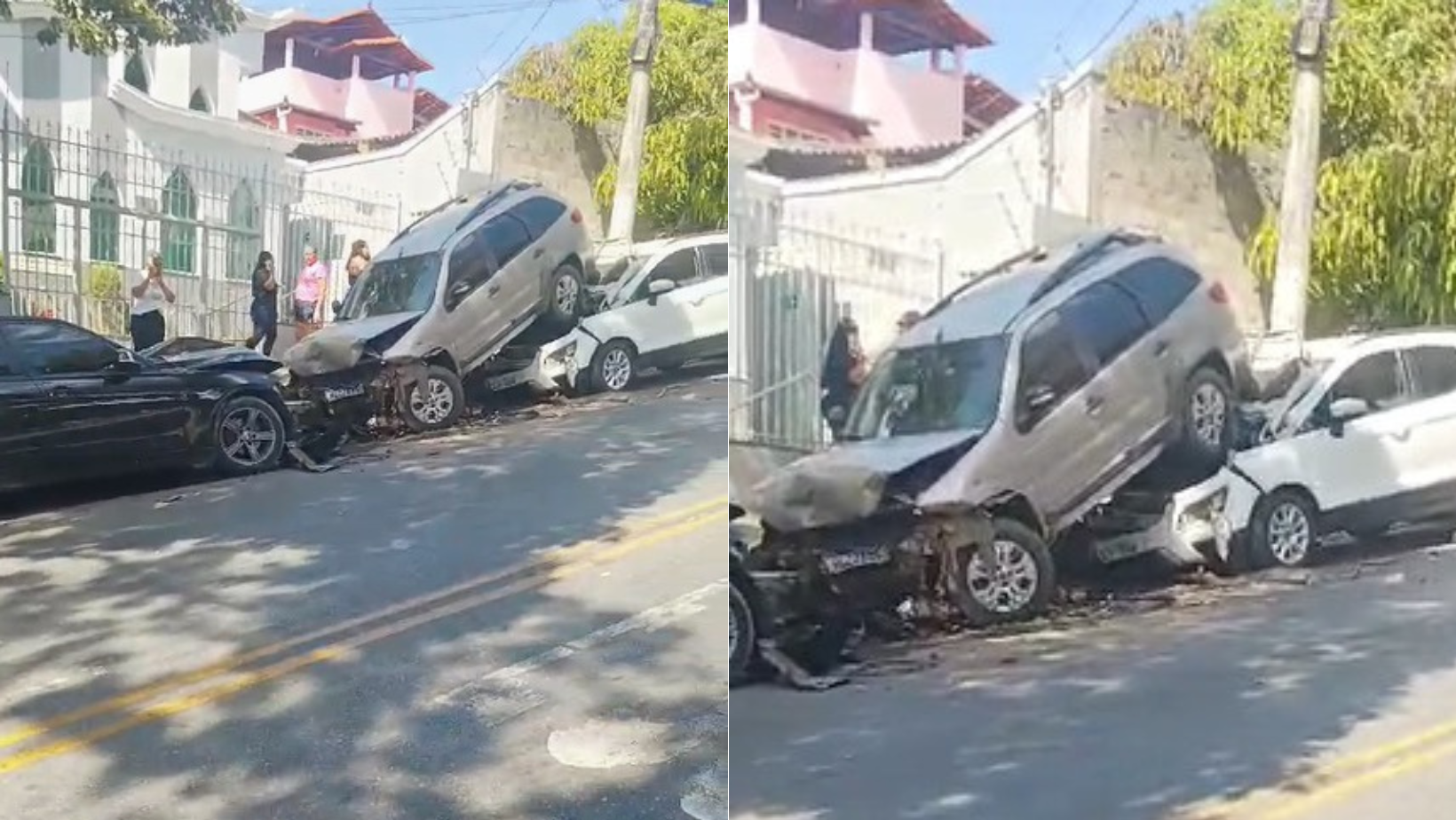 Vídeo: acidente impressionante com BMW deixa três carros engavetados em Belo Horizonte