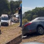 Vídeo: carro capota e bloqueia trânsito na BR-356, próximo ao BH Shopping