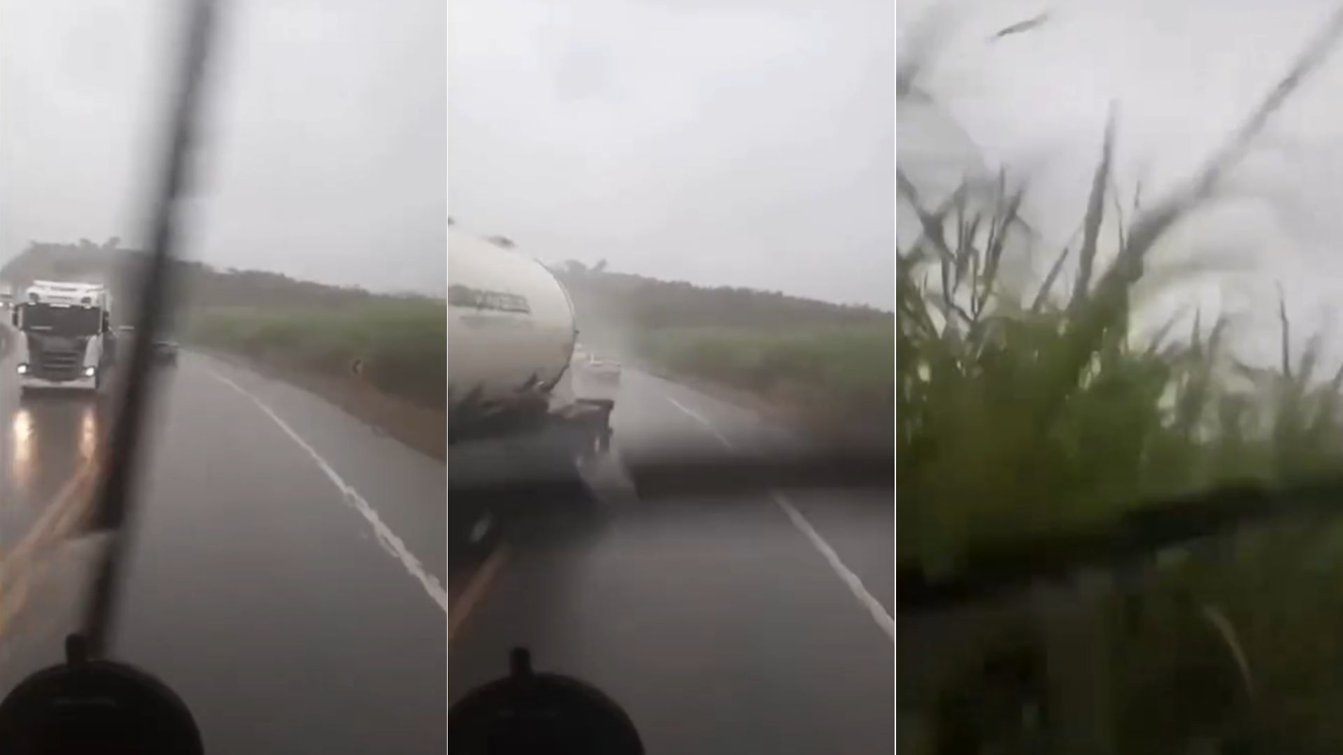Vídeo mostra acidente impressionante entre dois caminhões na BR-262, em MG