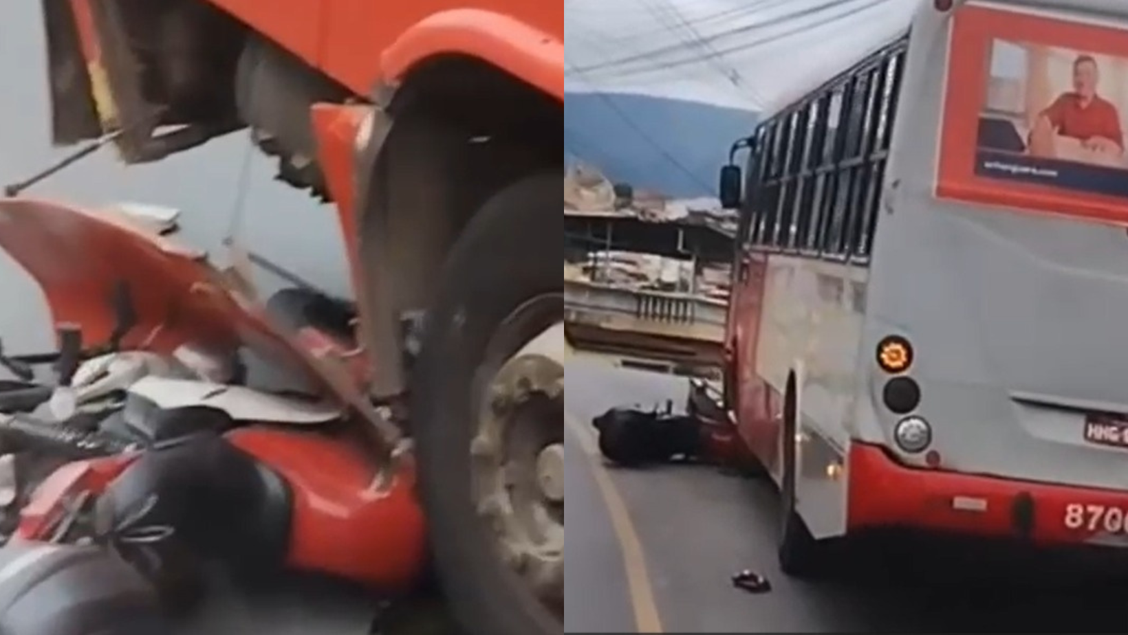 Vídeo: acidente deixa moto debaixo da roda de ônibus da região do Barreiro