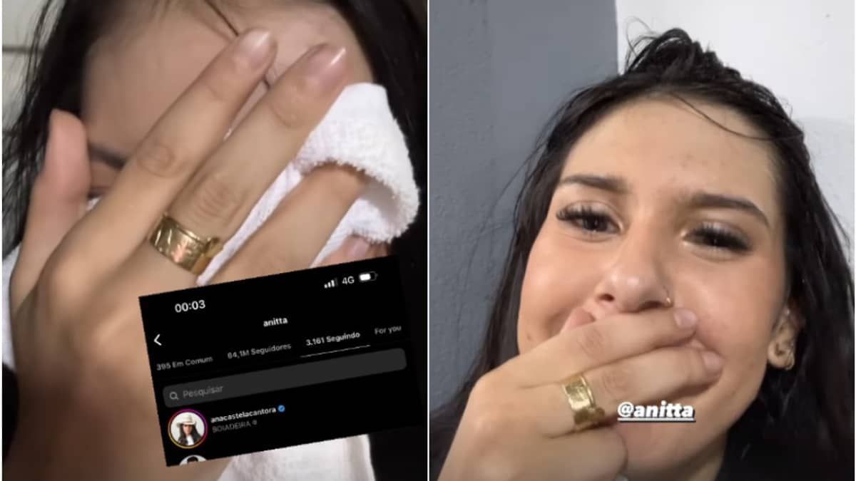 Ana Castela chora após ser seguida por Anitta nas redes sociais: 'sonho de infância'