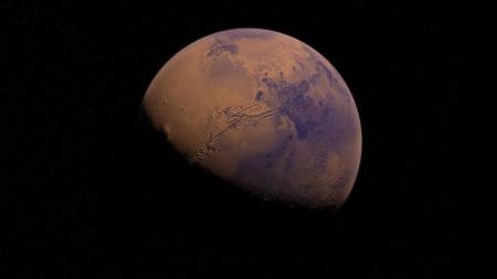 A órbita de Deimos em torno de Marte se estende por 23 mil quilômetros