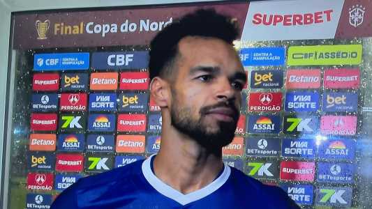 Zagueiro Valdo, capitão do Confiança, durante entrevista pós-jogo