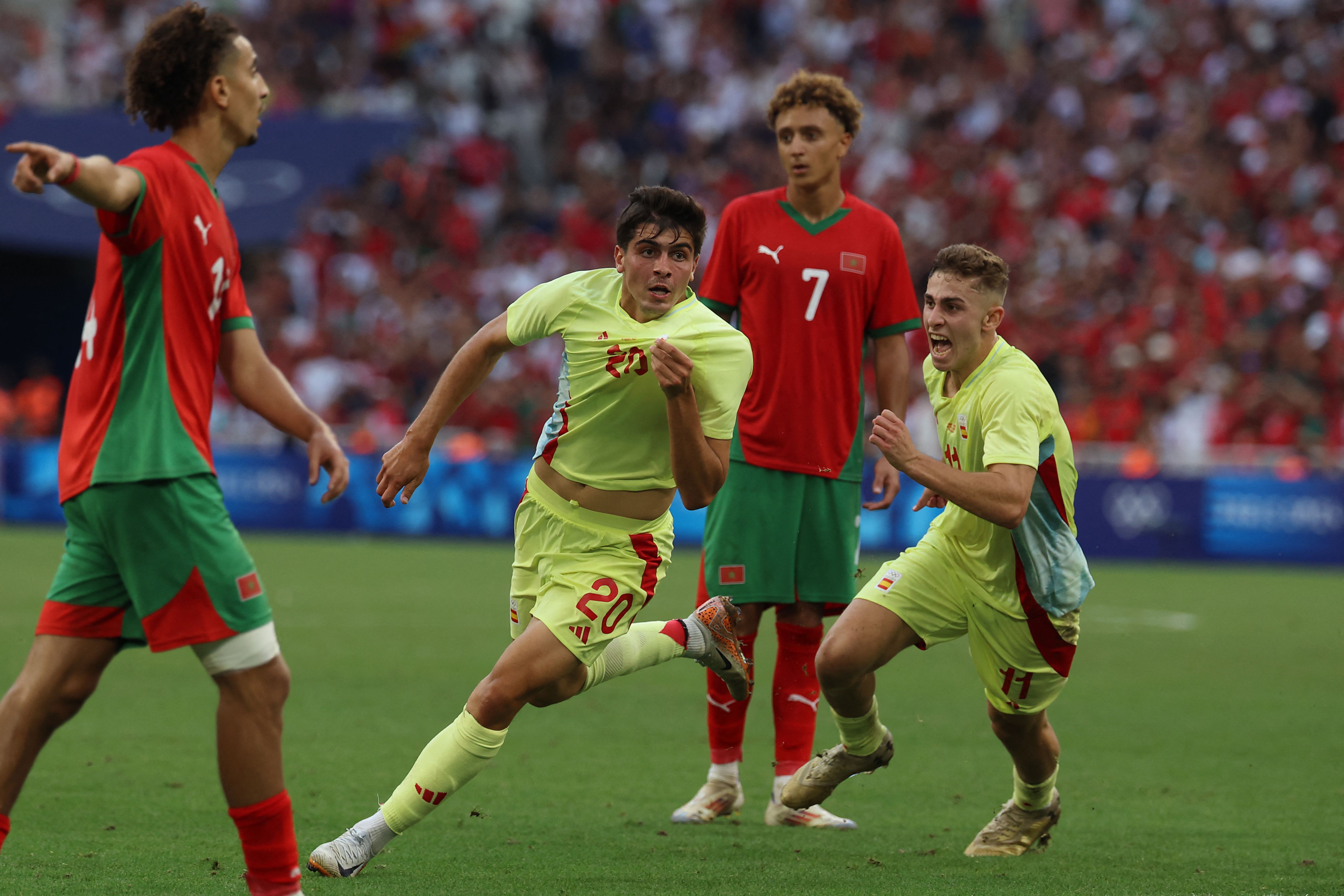 De virada, Espanha vence Marrocos e vai à final do futebol em Paris 2024
