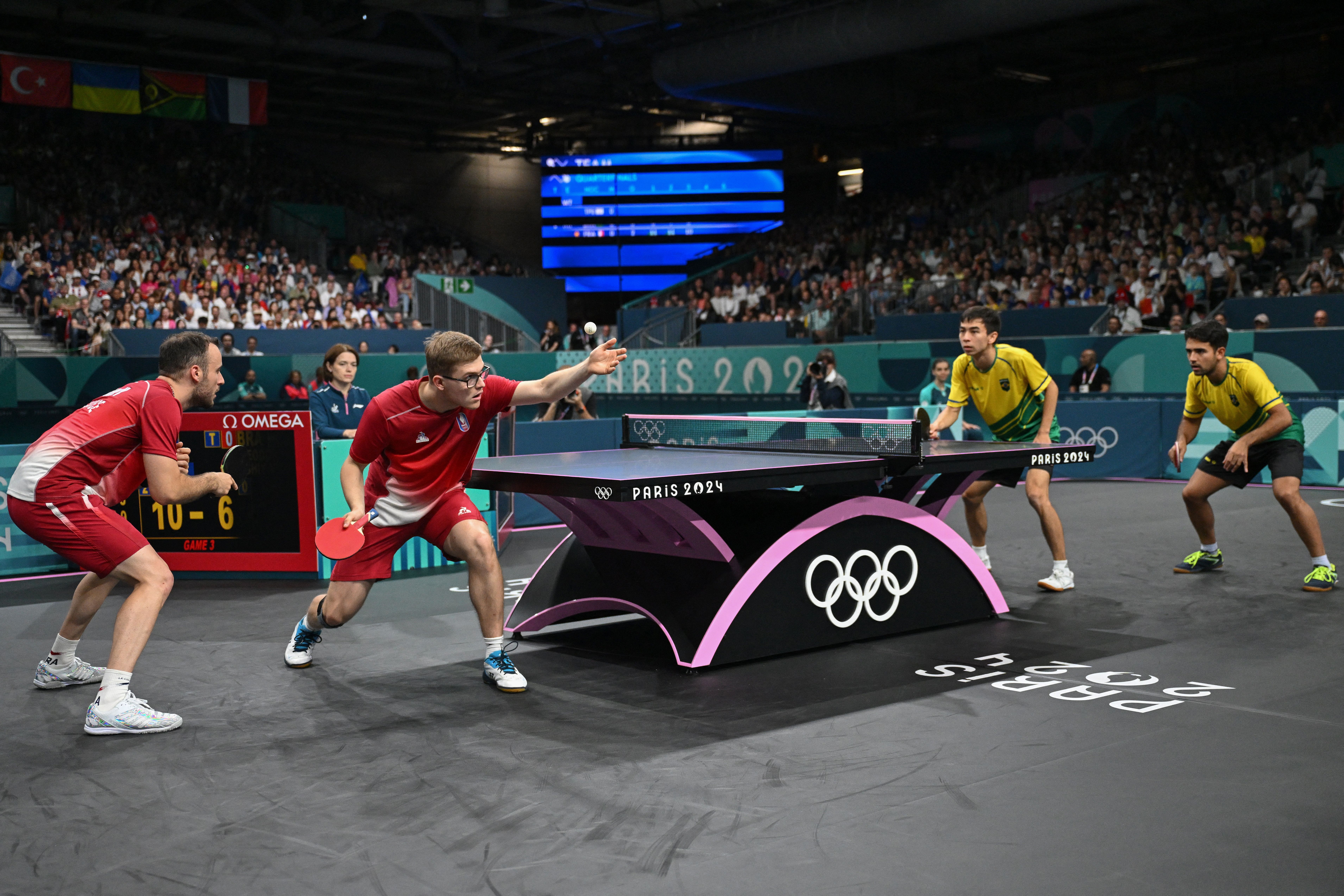 Paris 2024: Brasil é eliminado pela França na disputa por equipes do tênis de mesa