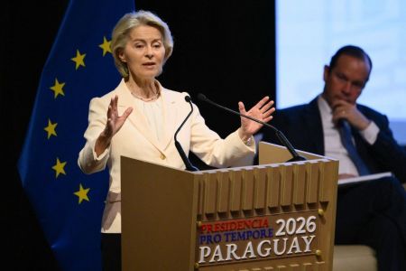 Ursula von der Leyen na assinatura do acordo Mercosul-UE