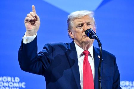 Trump em discurso no Fórum Econômico de Davos, na Suíça