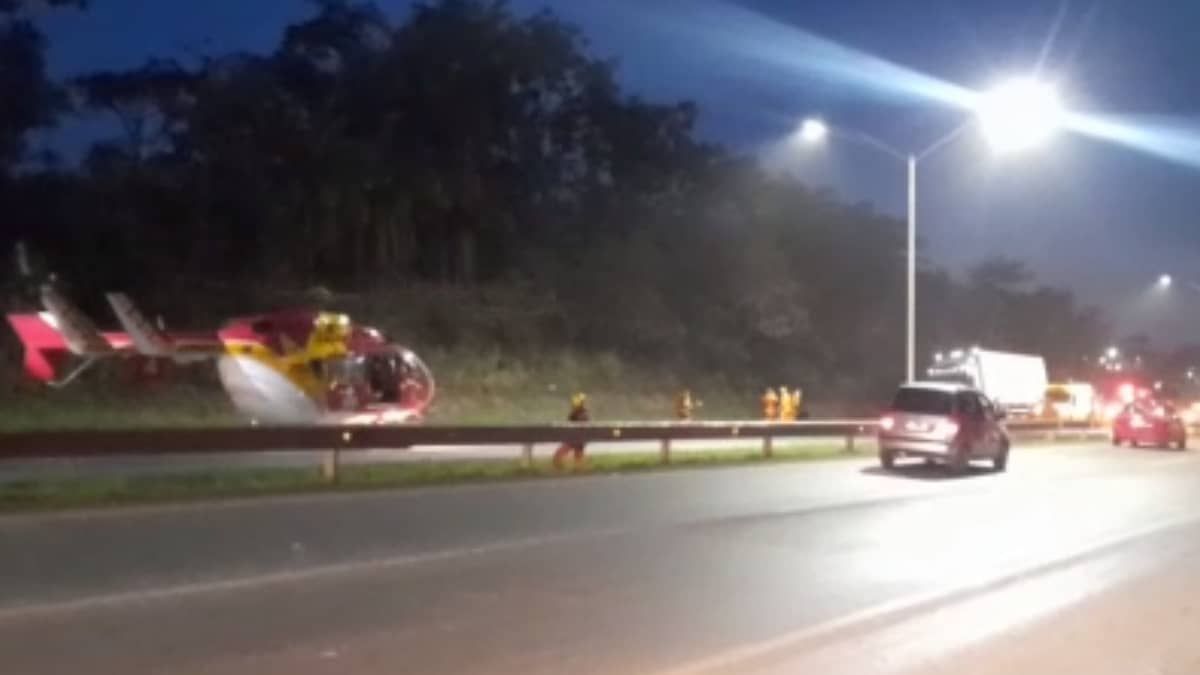 Vídeo: Acidente entre moto e carreta congestiona a BR-040 por mais de 10 quilômetros