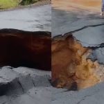 Chuva abre cratera e interdita a BR-259, em Governador Valadares (MG)