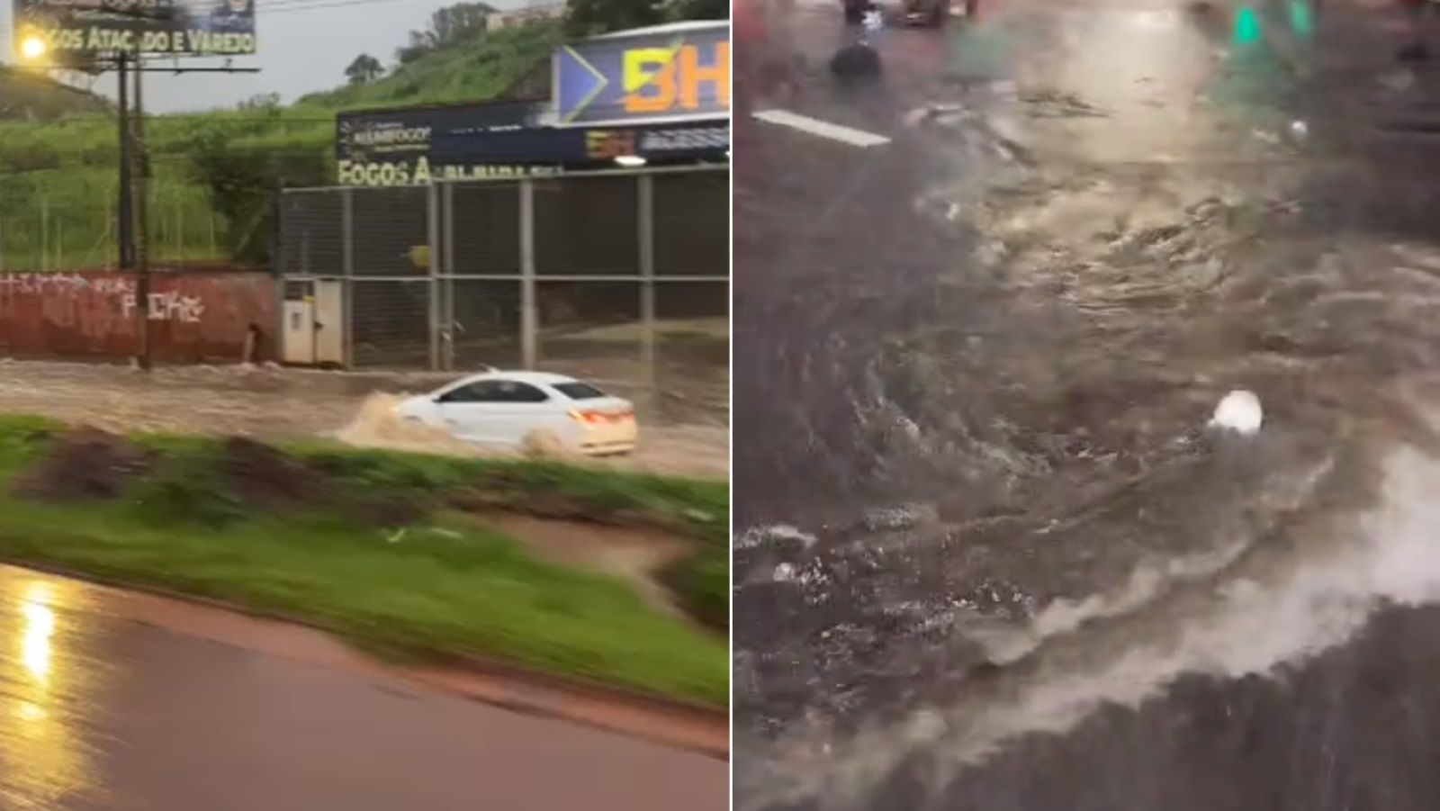 Vídeo: avenidas e rodovias da Grande BH têm alagamento com chuva forte nesta quarta