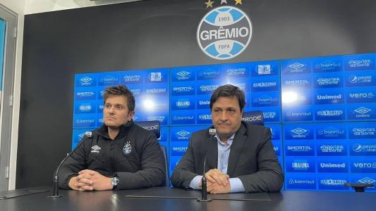 Alberto Guerra concedeu entrevista coletiva acompanhado de Antônio Brum, novo vice-presidente de futebol