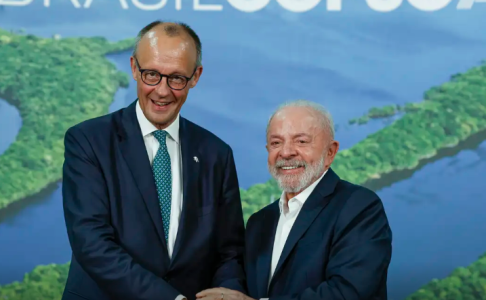 O primeiro-ministro da Alemanha, Friedrich Merz, e Lula