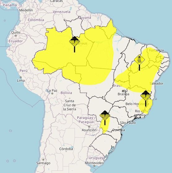 Chuva intensa pode atingir dez estados do Brasil neste fim semana; veja quais