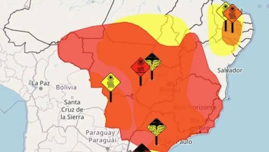 Alerta deste sábado (18) tem previsão de pancadas de chuva, raios e rajadas de vento