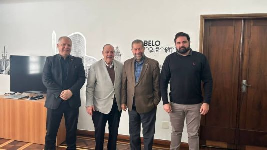 Alessandro Stefanutto, presidente do INSS, Fuad Noman, Lupi e o vereador Bruno Miranda se reuniram nesta semana