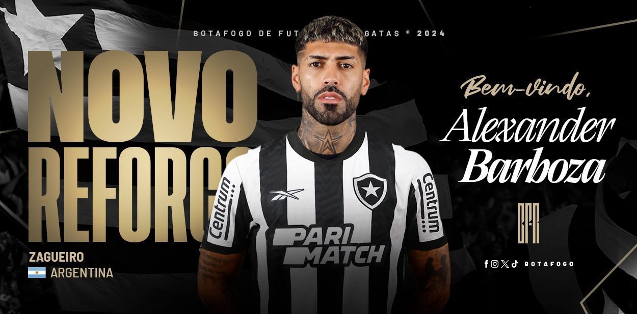Botafogo anuncia Alexander Barboza e chega a quatro reforços para 2024