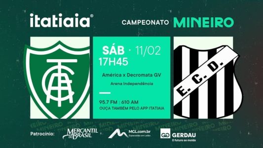 América e Democrata-GV se enfrentam neste sábado (11), às 18h, no Independência
