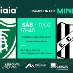 América x Democrata-GV: clique e acompanhe a transmissão da Itatiaia