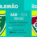 América x Fluminense: acompanhe o Campeonato Brasileiro ao vivo na Itatiaia