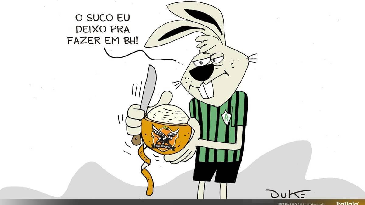 Charge do Duke: a vitória do América sobre o Nova Iguaçu pela Copa do Brasil