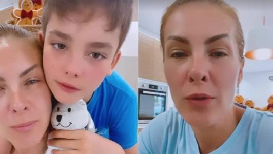 Ana Hickmann aparece com o filho nos stories