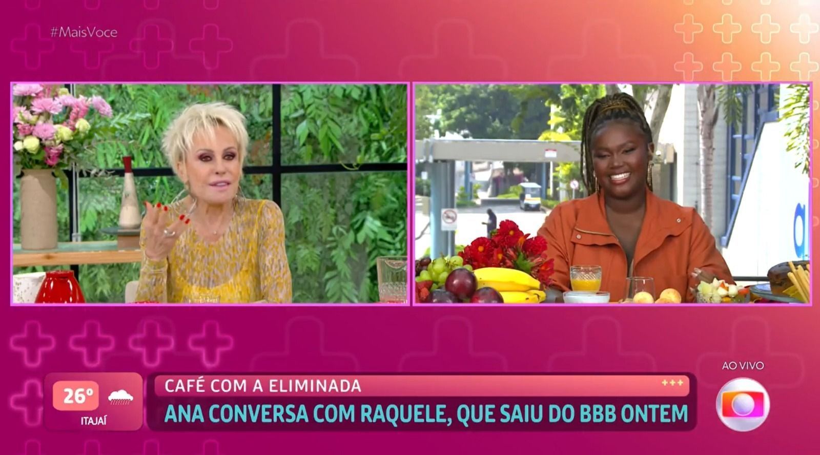 Eliminada do BBB 24, Raquele é surpreendida por Ana Maria Braga no 'Mais Você'